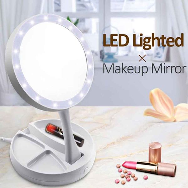 Led Makeup Mirror Foldable Professional 10x Magnifying Led Makeup Mirror Foldable