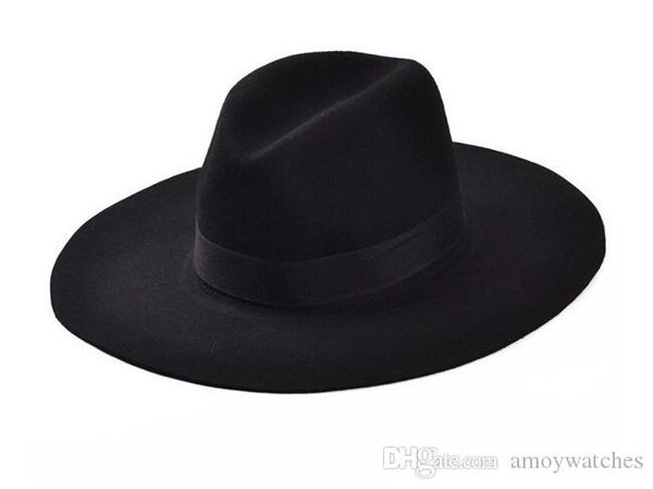 Luxus-Frauenhüte Vintage Herbst Winter Wolle Damen Herren Fedora-Hüte Floppy Trilby Filzhut Damen Cowboy-Kappe kostenloser Versand