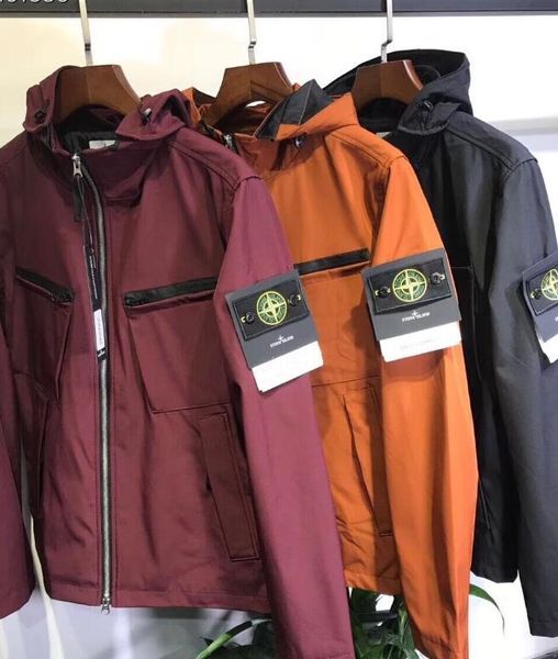 

new men women stone island jackets sweatshirt hoodie long sleeve autumn sports zipper windbreaker clothes hoodies down parka homme coats, Black