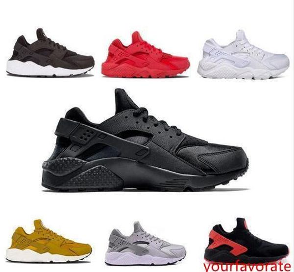 

2019 huarache i mens running shoes women sports shoes triple black white gold huraches 1.0 outdoor sneakers us 5.5-11