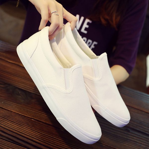 

fashion new style summer canvas shoes flat slip-on men shoes korean-style casual selling men's, Black