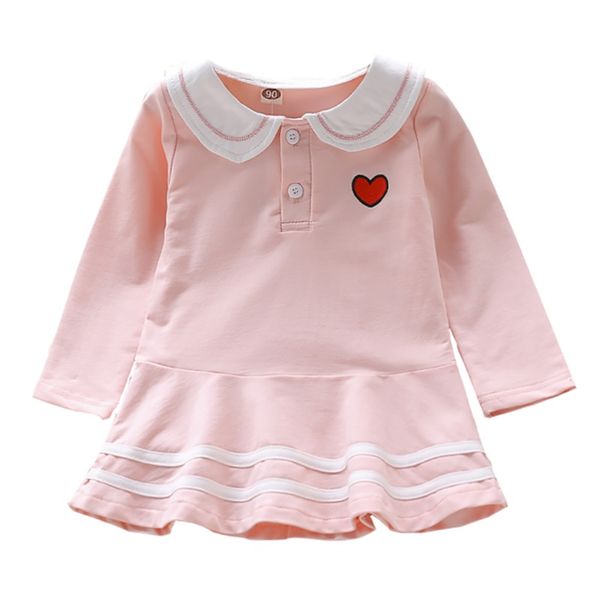 

baby girl dress 1-6t lovely toddler children new autumn girls cute cartoon print lapel princess long-sleeved sweet dress, Red;yellow