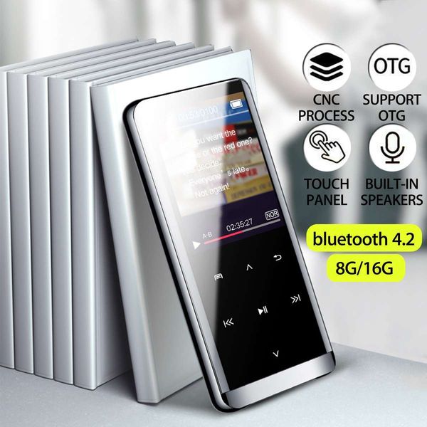 

bluetooth mp3 players touch button 5d hifi fm radio e-book video reading support otg portable music player with earphone
