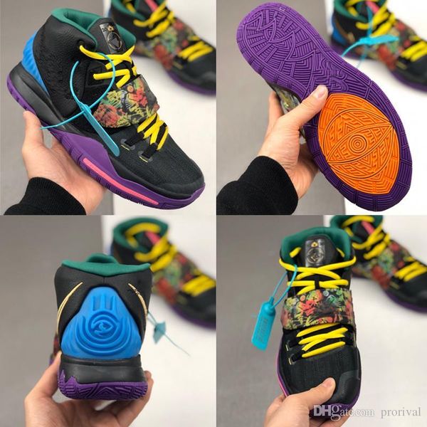 

pre-heat kyrie 6 6s triple black gold mens basketball shoes irving 6 kyrie 6 2020 new graffiti men sports sneakers40-46