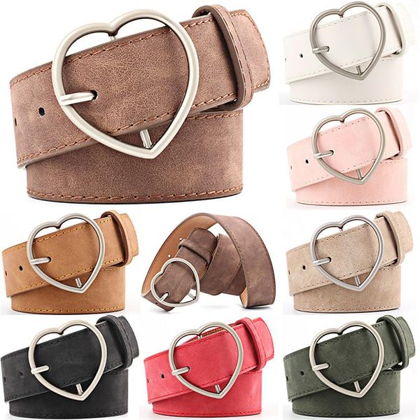 

fashion ladies faux leather waist belt women heart buckle belts waistbelt elasticated dress accessories jeans waistband, Black;brown