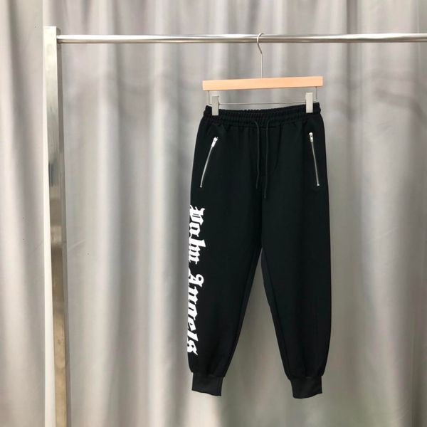 

мужские брюки мода тенденция дикие брюки удобные письмо логотип печати брюки, Black