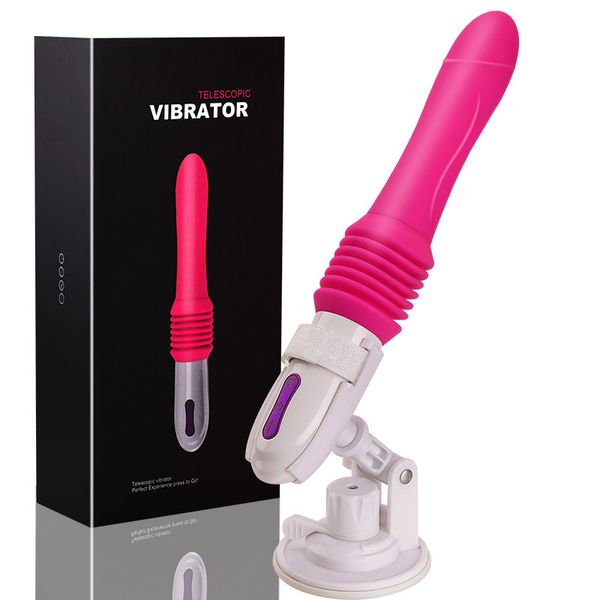 Giocattoli del sesso del dildo della macchina del sesso di allungamento automatico per la donna Massaggiatore di vibrazione del punto G Masturbatore Vibratore del dildo Giocattoli adulti Y190711