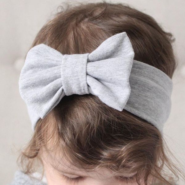 

12 colors new kids girls cotton elastic bow headband knotted hair band toddler children girls headdress, Slivery;white