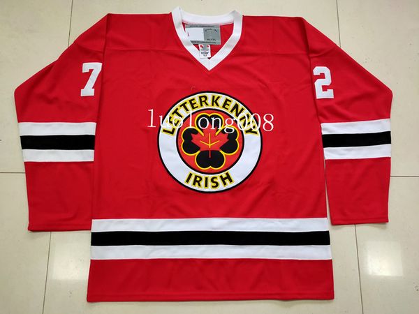 

fashion irish letterkenny 69 shoresy irish 68 shamrocks hockey jersey embroidery stitched customize any number and name jerseys, Black;red