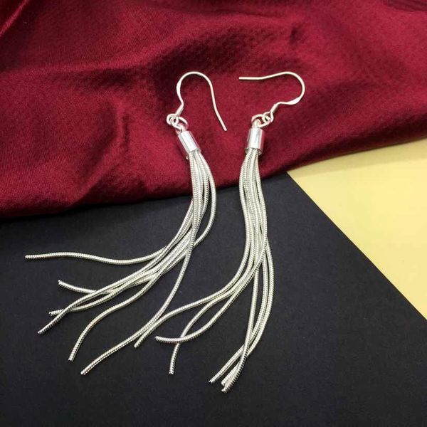 

fashion sterling silver earrings tassel earrings styles designer luxury earring silver plated model no.ne921-2