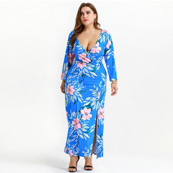 

европе и соединенных штатах америки трансграничные вязать 2018 новый большой размер женщин печати с длинными рукавами платье осень и зима но, Black;gray