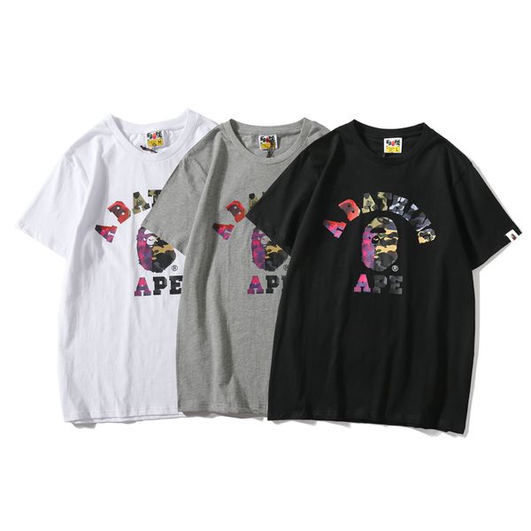 

Bape Модельер T Shirt Mens высокого качества женщин Короткие рукава Роскошные мужские хлопок Casual Tees