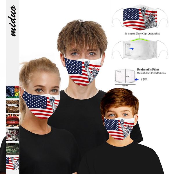 

new multi-design skull face mask digital printing protective mask with filter chip dustproof pm2.5 smog mask for children