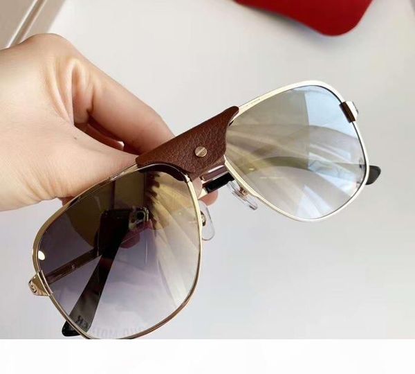 

0165s square pilot sunglasses gold brown shaded sun driving glasses designer sunglasses uv400 new with case box, White;black