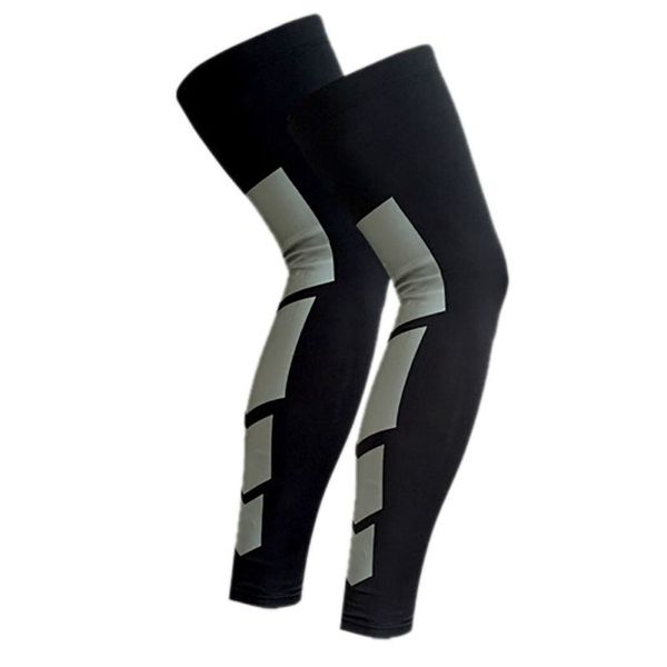 

hewolf 1 pc not 1 pair outdoor sports cycling leg long length protector gear crash proof anti-slip, Black