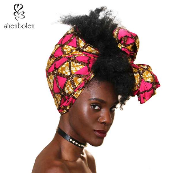 

african headtie print headwrap ankara wax fabric 100% pure cotton scarf kente scarves dashiki printing for women lady new style, Red
