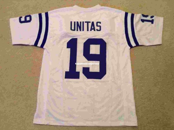 

retro custom sewn stitched johnny unitas white mitchell & ness jersey men's football jerseys rugby, Gray