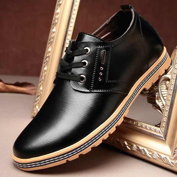 

new fashion men's formal office oxford leather flats shoes men zapatos hombre leather shoes a56-12, Black