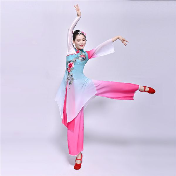 

chinese style classical hanfu dance costume female elegant national dance hmong performance traditional ancient costume, Black;red