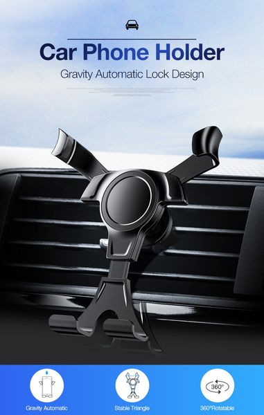 

raxfly тяжесть держатель мобильного телефона для samsung huawei ветра автомобиля мобильного телефона владельца