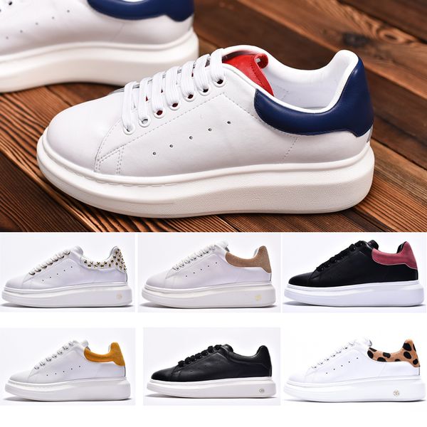 

2019 new leather thick alexander mcqueen neaker red tar white hoe increa e wild couple men women hoe golden white pink ize 36 45