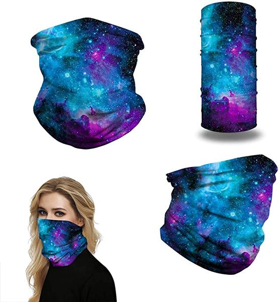 

2020 new design galaxy face mask bandanas for dust, outdoors, festivals, sports bandana for women men windproof dustproof scarf