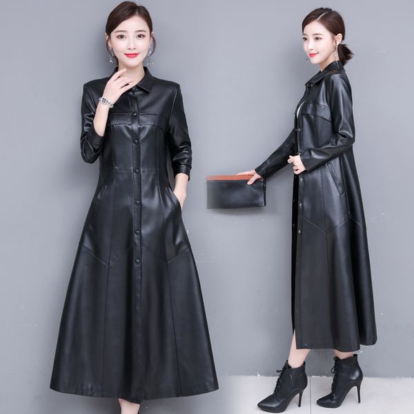 

factory direct ladies leather jacket autumn and winter faux fur coat female black winter ladies coat coat5xl