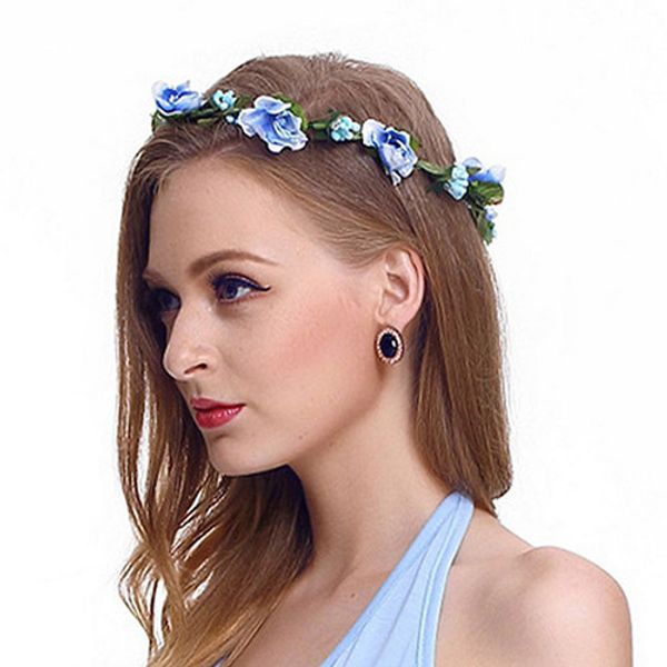 

corolla headdress flower crown bride plastic flower wreath for hair floral headband hair accessories head ring, Slivery;golden