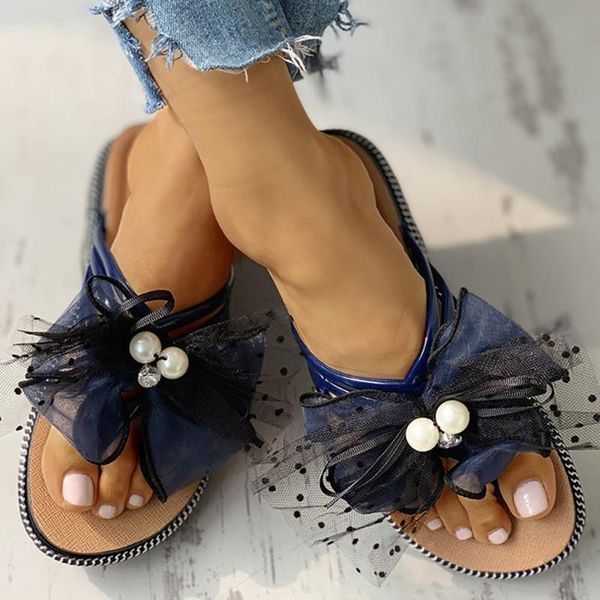 

women bow summer slipper indoor outdoor flip-flops beach shoes new fashion female casual flower slipper chanclas mujer#0227, Black