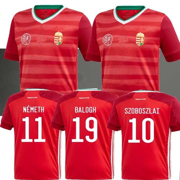 

2020 2021 hungary soccer jersey home red 20 21 national team dominik szoboszlai willi orban tamÃ¡s kÃ¡dÃ¡r football uniform shirts thailand, Black;yellow