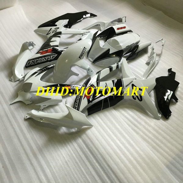 kit moto carenagem de Suzuki GSX-R600 750 K8 08 09 GSXR600 GSXR750 2008 2009 ABS top branco carenagens preto definir SA48