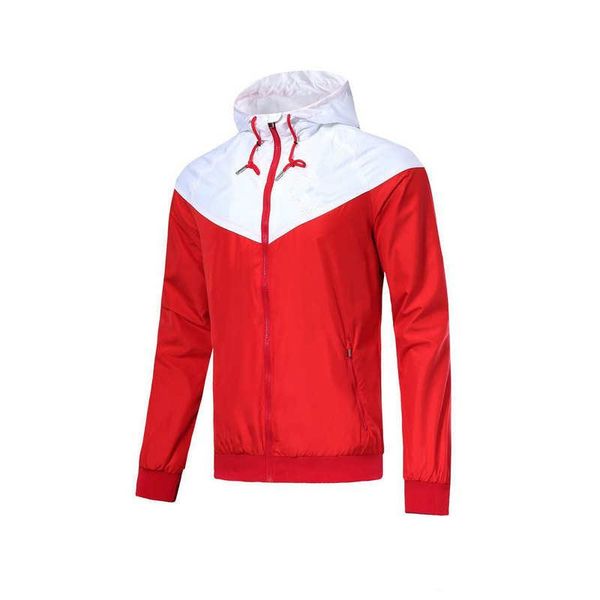 

Men Casual Jacket Patchwork Windbreaker Casual Zipper Coat Waterproof Running Outwear Red Designer Jackets for Men