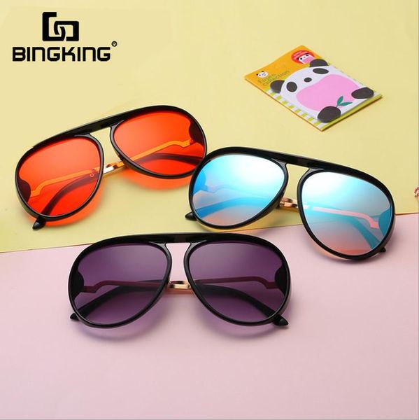 

bingking 2020 мода стимпанк зеркало мужчины девушки парни дети солнцезащитные очки детские солнцезащитные очки uv400 óculos de sol feminino, Blue