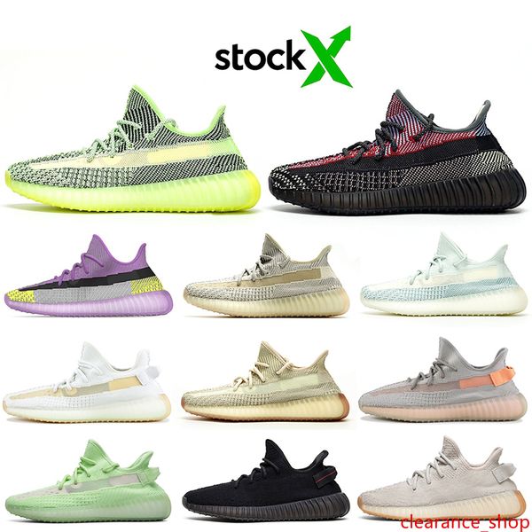 

kanye west running shoes desert sage white black 3m reflective static citrin lundmark women mens trainers sports sneakers 36-48