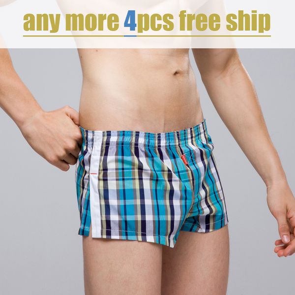 

mens cotton low-waist loose underpants fashion boxer shorts men's breathable home boxers shorts underwear, Black;white