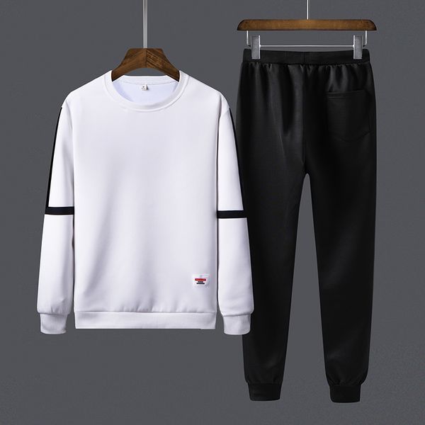 

2020 новая тенденция мужчины наборы casual outwear твердотопливные tracksuit мужской свободный спортивный костюм толстовки + брюки два piece, Gray