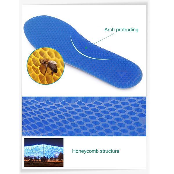 

newly 1 pair size insole silicone massaging insoles pads ortc arch sport shoe gel insole do99, Black