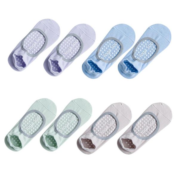 

4 pcs yoga socks professional non-slip dancing socks pilates barre ballet for women girls (radom 4 styles, Black