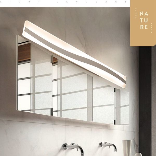 LED 48W Nordic semplice moderno creativo rettangolare fari a specchio a led bagno toilette da bagno vetrina luci della camera da letto dell'hotel