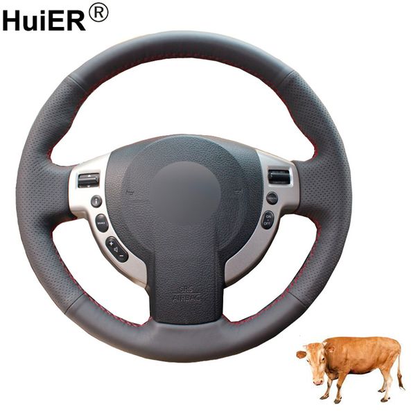 

hand sewing car steering wheel cover cow leather for qashqai 2007-2013 rogue x-trail 2008-2013 nv200 2010-2016 sentra