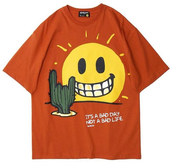 

дизайнер кактус письмо печати мужские дизайнерские футболки мода свободные пуловеры с коротким рукавом мужские тройники повседневная мужская, White;black