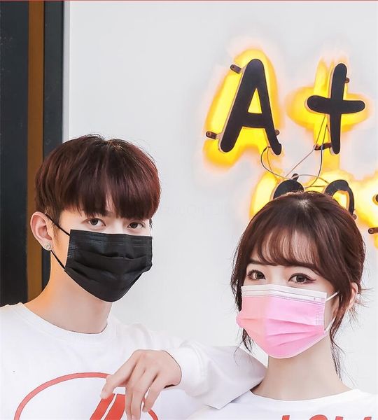 

in stocks white mask 3 layer mask dust protection masks face masks elastic ear loop dust filter safety