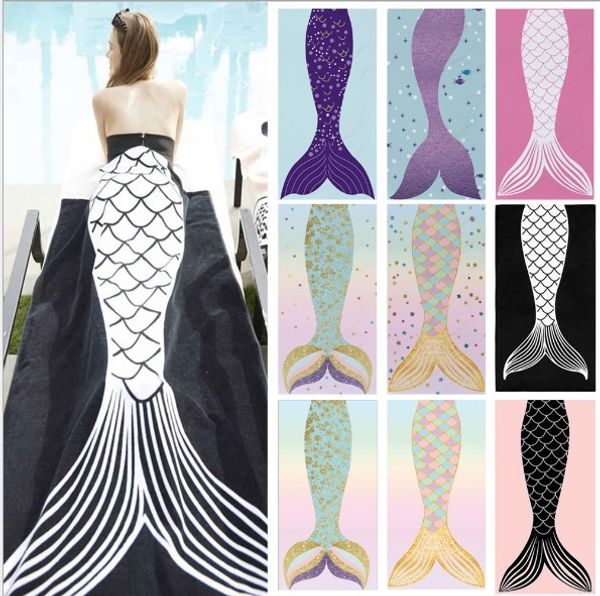 

8 colors 150*75cm beauty fishtail bath towel bedroom bath towel mermaid pattern bath towel camping yoga mat