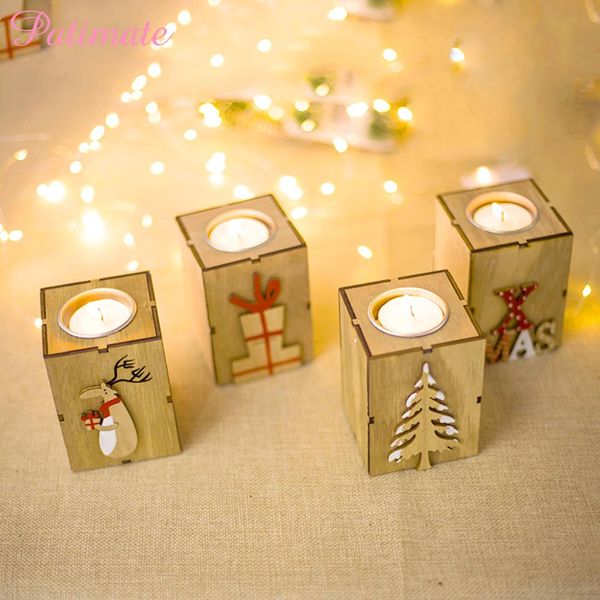 

patimate wood candlestick christmas candle decorative christmas decoration for home new year 2019 ornament xmas