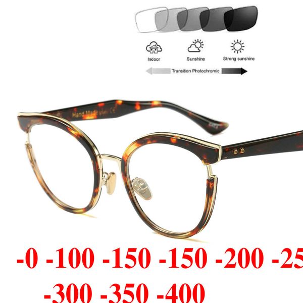 

fashion transition sunglasses pchromic myopia eyeglasses finished myopia glasses for women computer optical glasses fram nx, Black