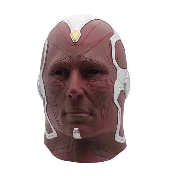 

the superhero mask cosplay vision face head latex mask fancy dress halloween costume accessory masquerade party props