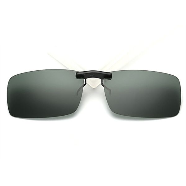 

rimless polarized clips sunglasses men on nose driving night vision sun glasses fashion eyewear flip myopia on male goggles, White;black