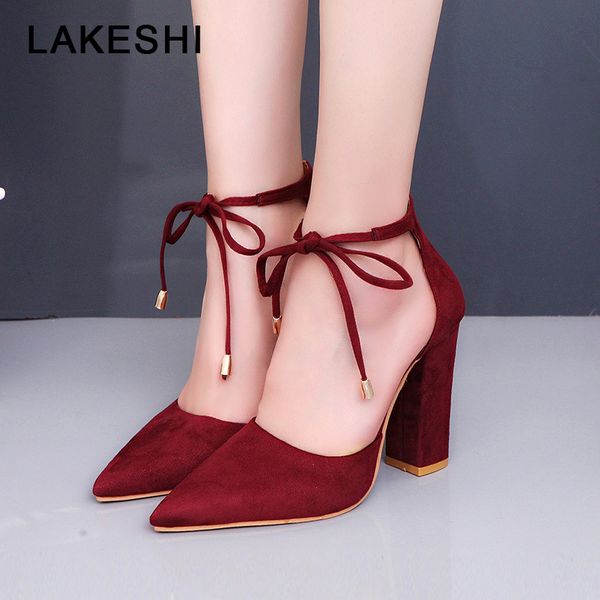

2018 women pumps suede high heel shoes bohemia sandals women heeled shoes, Black
