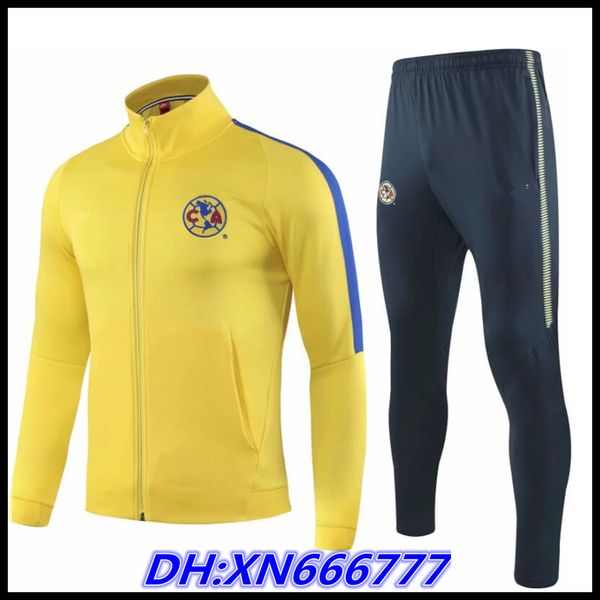 

2018 2019 liga mexico club america yellow occer cami eta de futbol urvetement training uit chandal track uit kit cami eta jacket