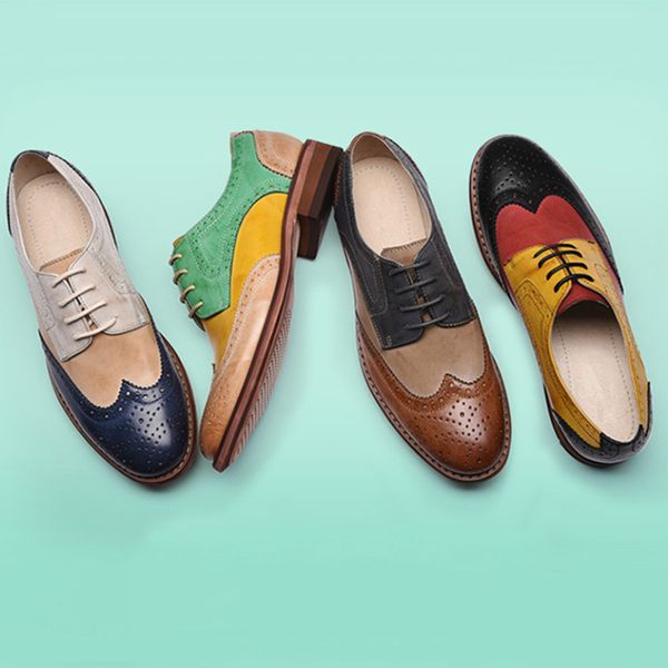 

stylesowner women flats oxford shoes perforated leather flat oxfords ladies brogues vintage casual oxford shoes women, Black